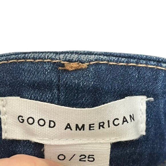 Good American Good Legs Jeans Women’s Size 25 Blue Crop High Rise Distressed - Picture 11 of 14